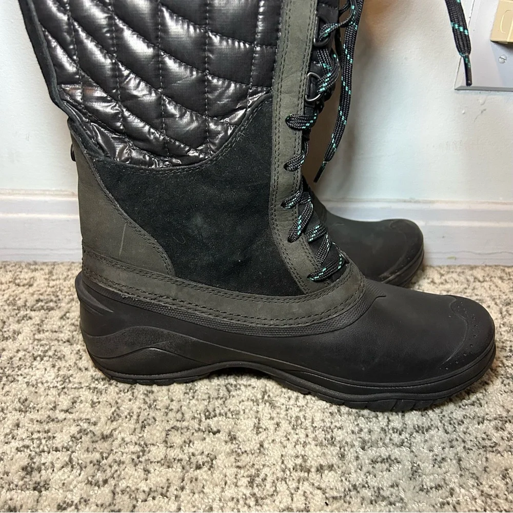 The North Face Black Thermoball Waterproof Utility Lace-Up Winter Boots Size 9.5